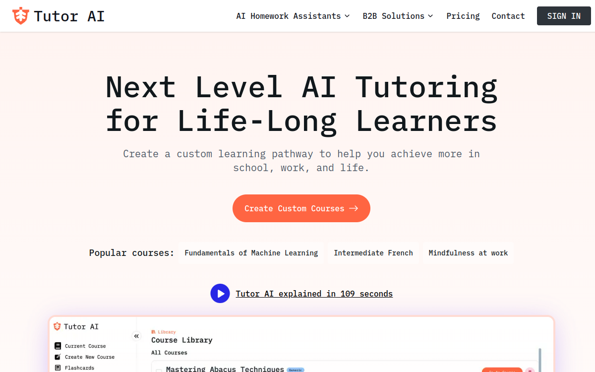 Screenshot di Tutor AI