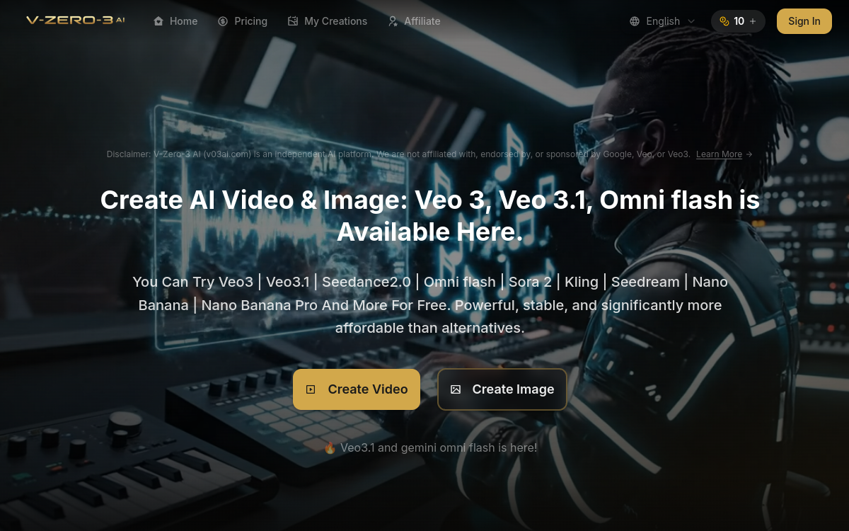 Screenshot di V03 AI