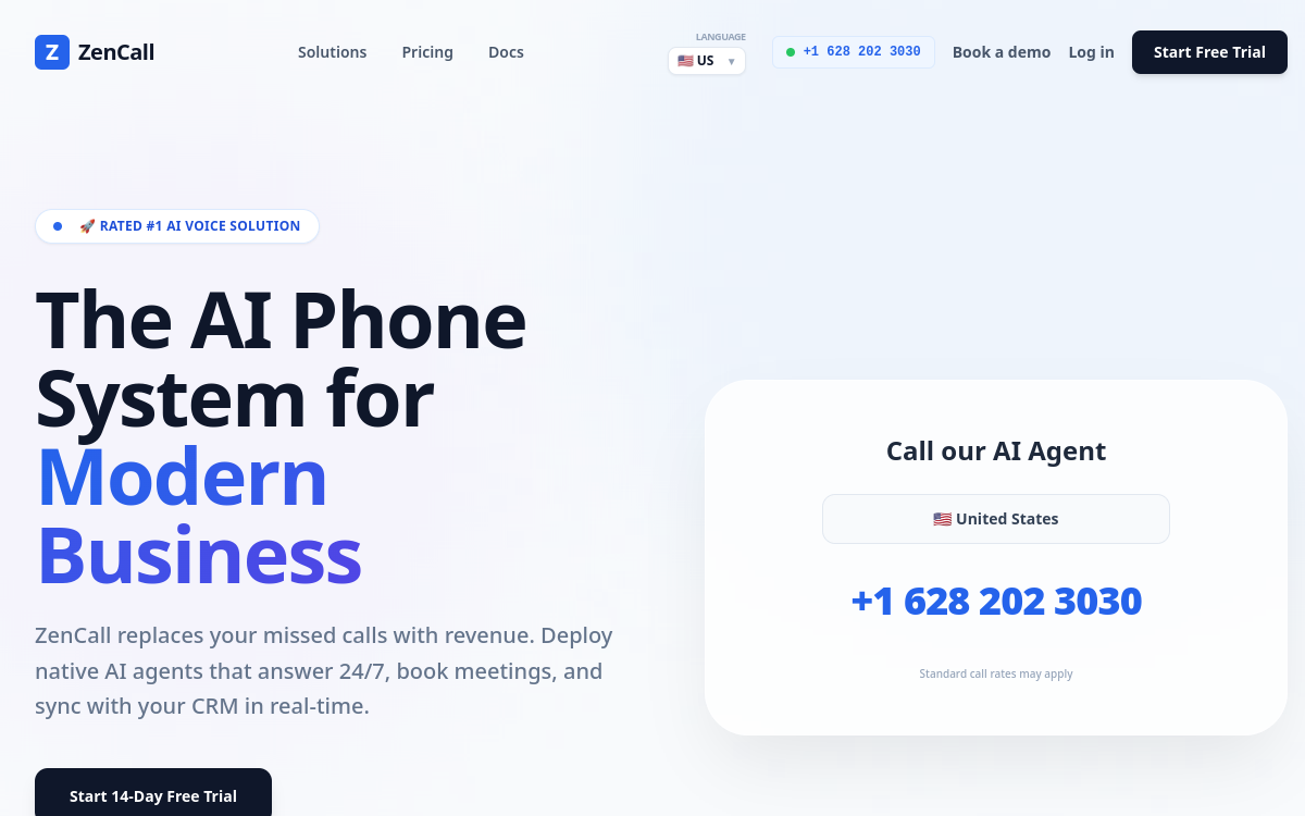 Screenshot di ZenCall.ai