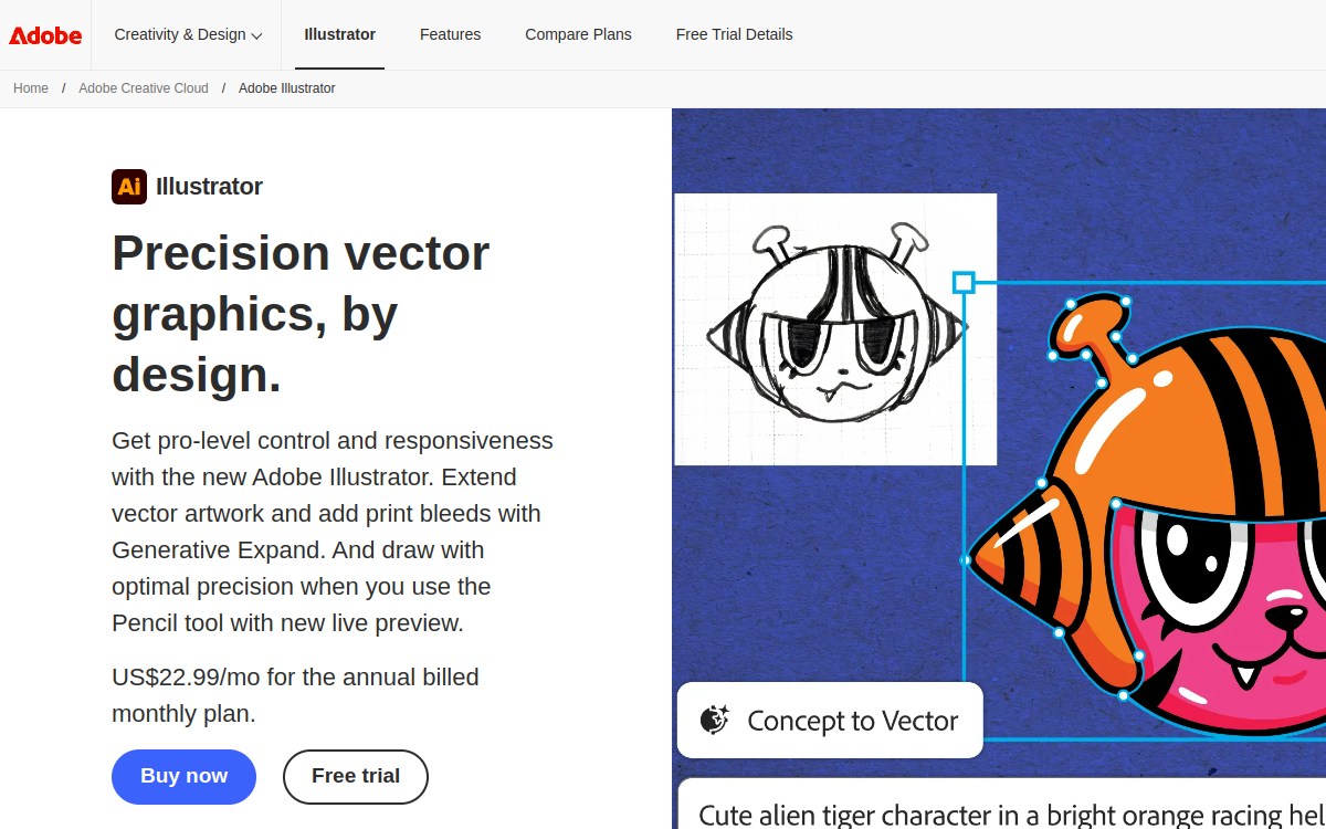 Screenshot di Adobe Illustrator