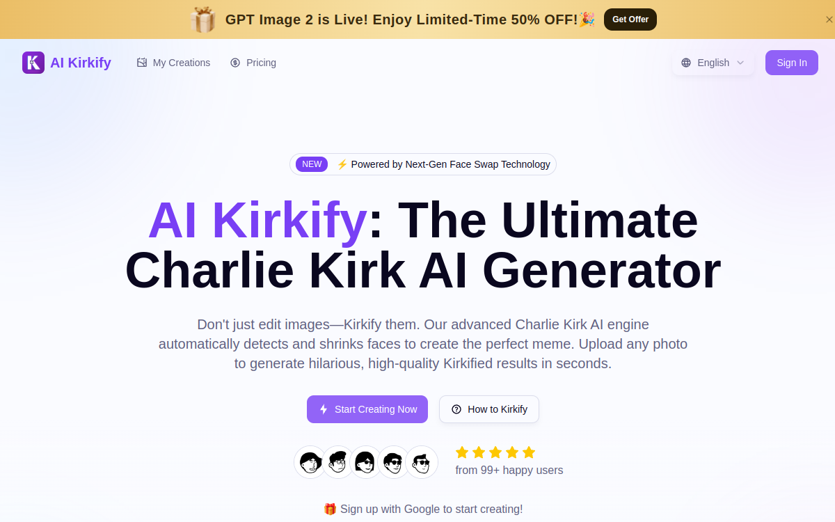 Screenshot di AI Kirkify