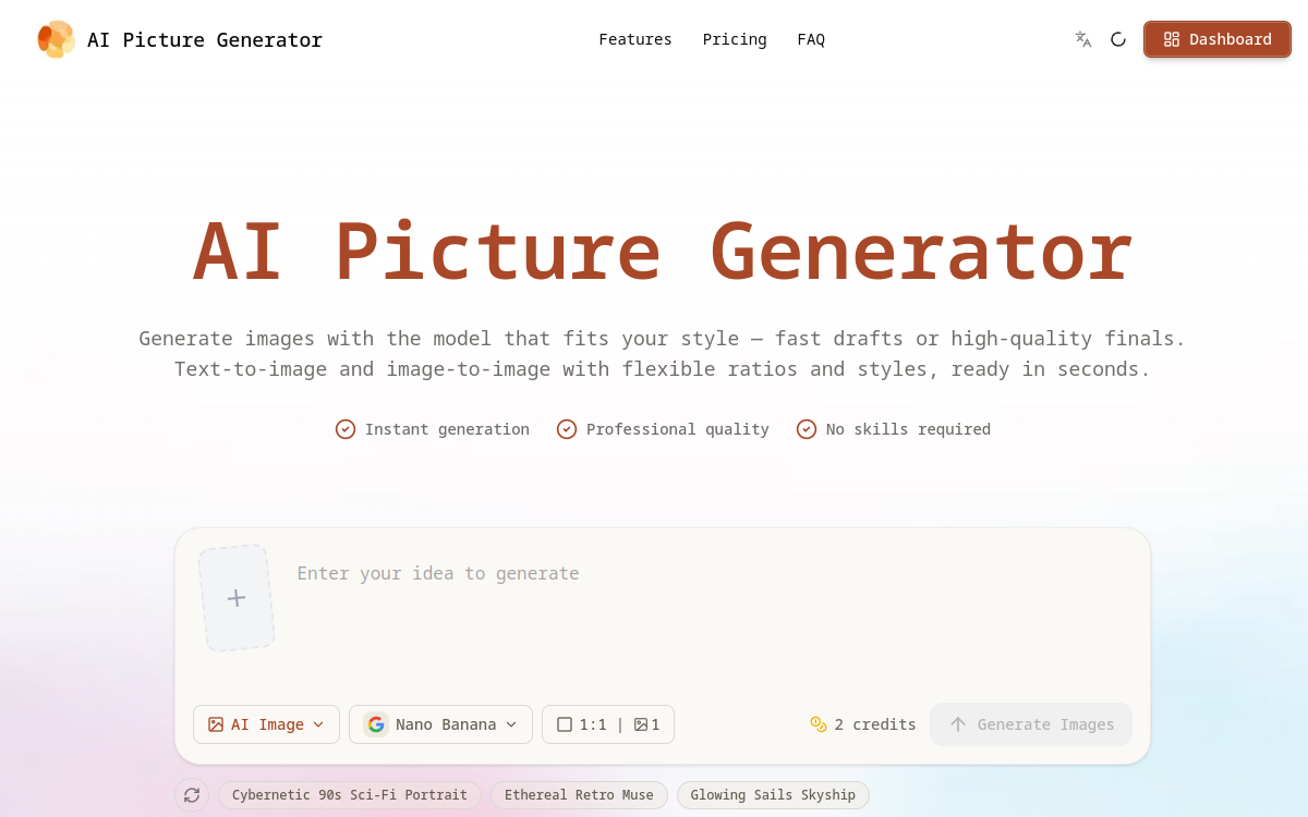 Screenshot di AI Picture Generator
