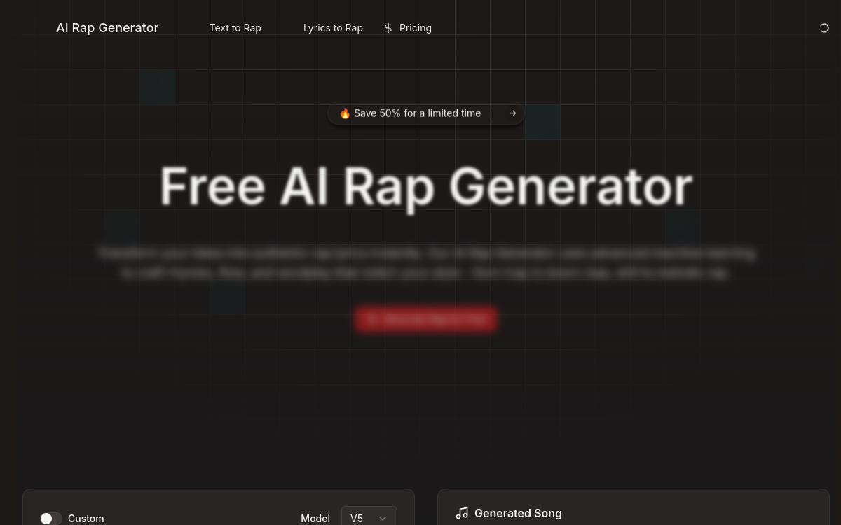Screenshot di AI Rap Generator