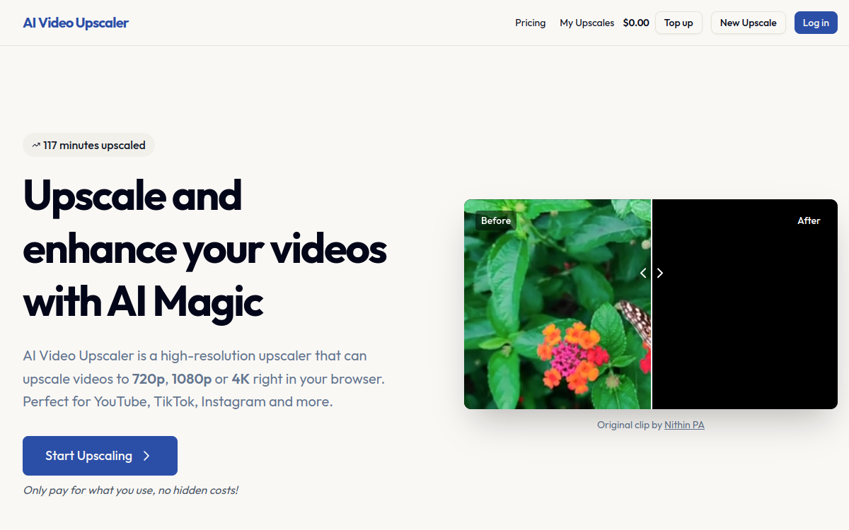 Screenshot di AI Video Upscaler