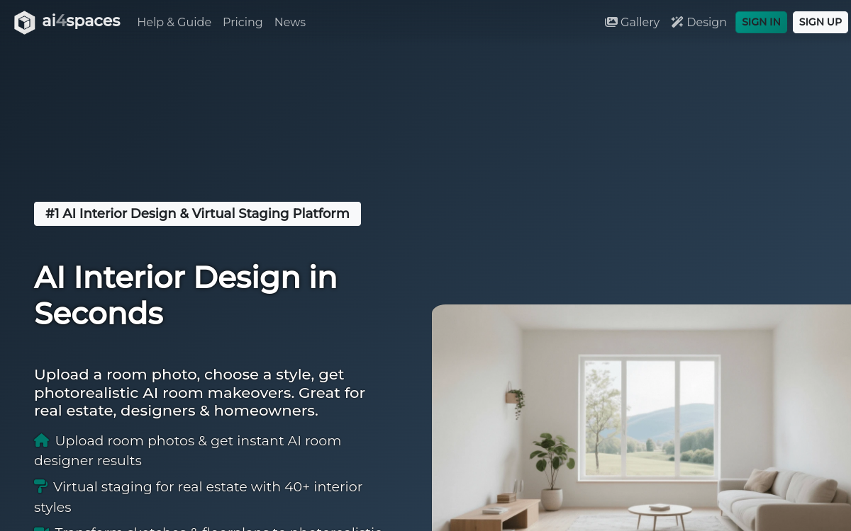 Screenshot di AI4Spaces