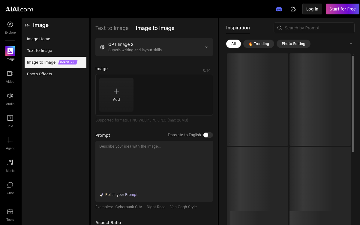 Screenshot di AIAI Image-to-Image Generator