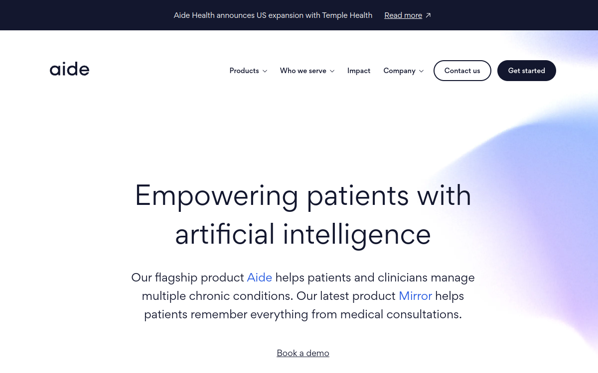 Screenshot di Aide Health