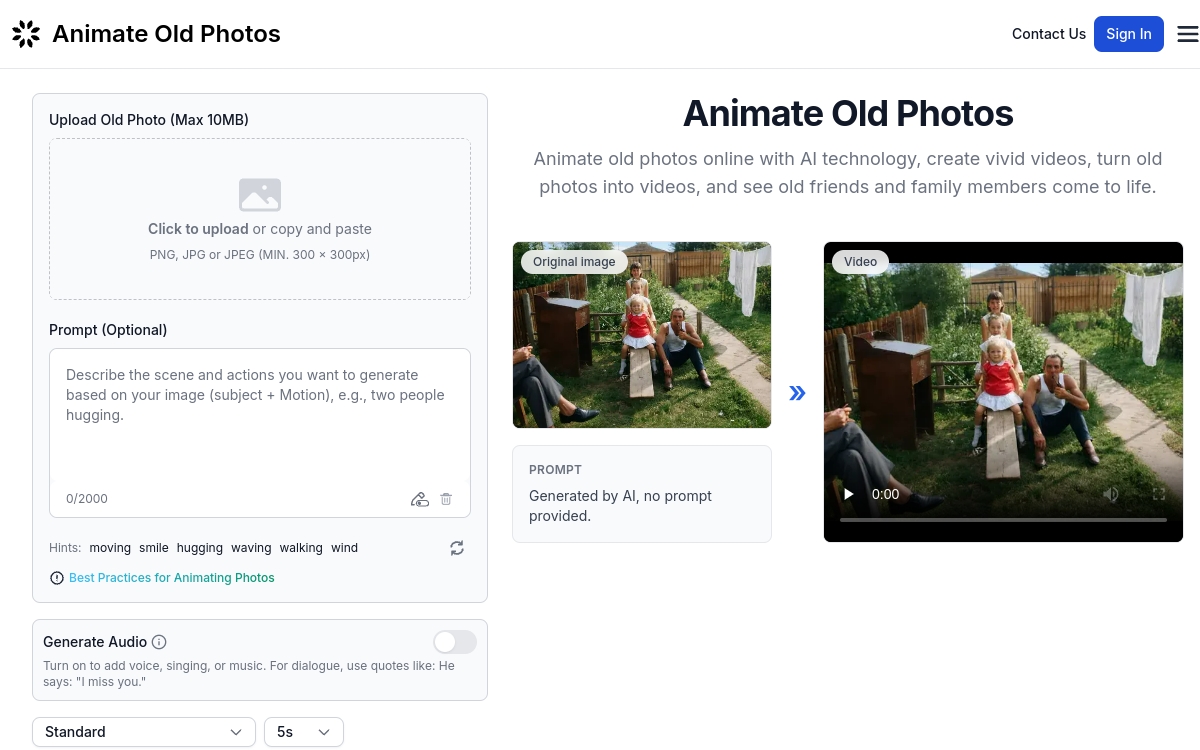 Screenshot di Animate Old Photos